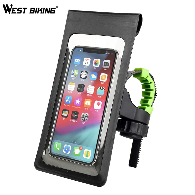 

WEST BIKING Bicycle Rack Bike Handlebar Waterproof Mobile Phone Bag For iPhone Samsung Phone Touch Screen Motorcycle Bike Mount