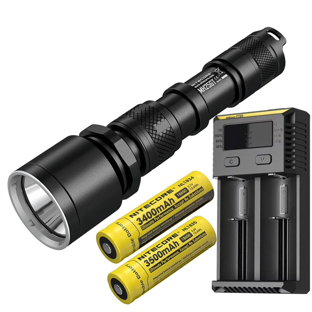 MH25GT NL1834 35 I2 NITECORE MH25GT тактический фонарик USB Непосредственно Зарядка CREE XP-L HI V3 max 1000LM луч бросок 452 м Открытый спортивный факел - Испускаемый цвет: MH25GT NL1834 35 I2