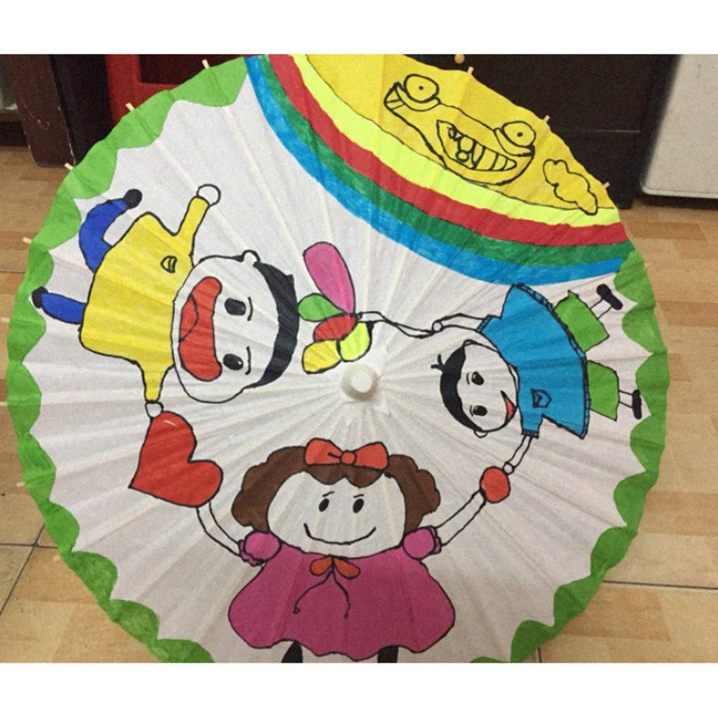 Party Supplies Mini Paper Parasol Umbrellas Blank Paper Umbrellas DIY Creative Craft Umbrella Graffiti Kids Toys