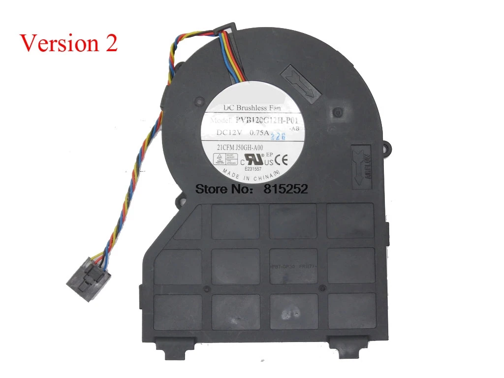 Вентилятор для процессора ноутбука Для Foxconn PVB120G12H-P01-AB J50GH-A00 0FVMX3 FVMX3 0J50GH J50GH 21CFM DC12V 0.75A и