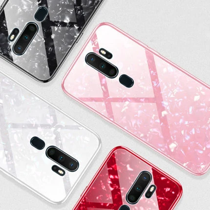 For OPPO A9 2020 Case Luxury Shell Hard Tempered Glass Protective Back Cover oppo a5 full cover phone shell |