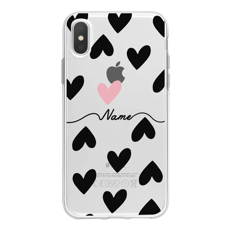 PDIY138 Прозрачный чехол для телефона с сердечком для iPhone XR XSMax X 7 8, чехол, роскошный изготовленный на заказ, сделай сам, прозрачный мягкий чехол из ТПУ для iPhone 6, 7, p, 8, p, 6 p, 5S - Цвет: PDIY138