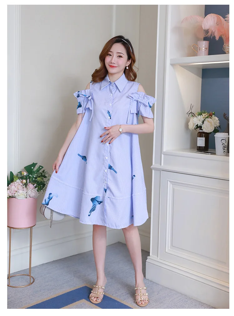 2020 summer  Pregnant Dresses Pregnant Shirt Skirt large size Maternity Breastfeeding Dress Women Clothes Pregnancy Dresses