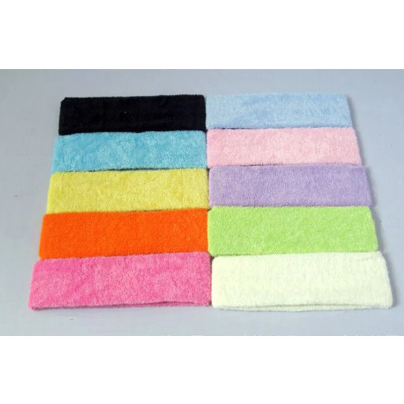 10 Colors Cotton Womens Men Sport Sweat Sweatband Headband Yoga Gym Training Stretch Head Band Hair Wear