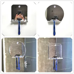 Acrylic Anti-fog Bathroom Mirror Hanging Razor Toothbrush Mirror Fogless Shower For Man Shaving Women Makeup Fog Mirror Bathroom