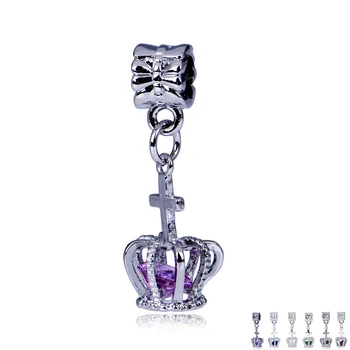 

Pandora accessories crown pendant wholesale DIY alloy pendant crystal crown