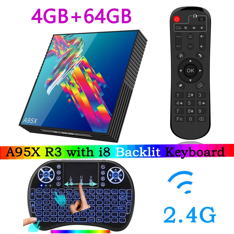 4GB 64GB i8 A95X R3 Смарт ТВ приставка Android 9,0 ТВ приставка 4K 3D Мини ТВ приставка 2 ГБ 4 ГБ 32 ГБ 64 Гб четырехъядерный медиаплеер PK X96 HK1 Max мини IP tv - Цвет: 4GB 64GB i8