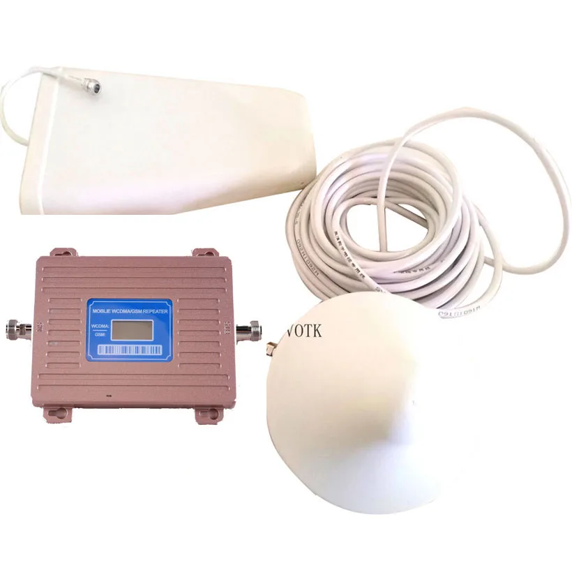 

NEW VOTK GSM 3G Dual Band SIGNAL Repeater MOBILE phone GSM 900mhz WCDMA 2100MHZ 3G signal booster with LCD display antenna cable