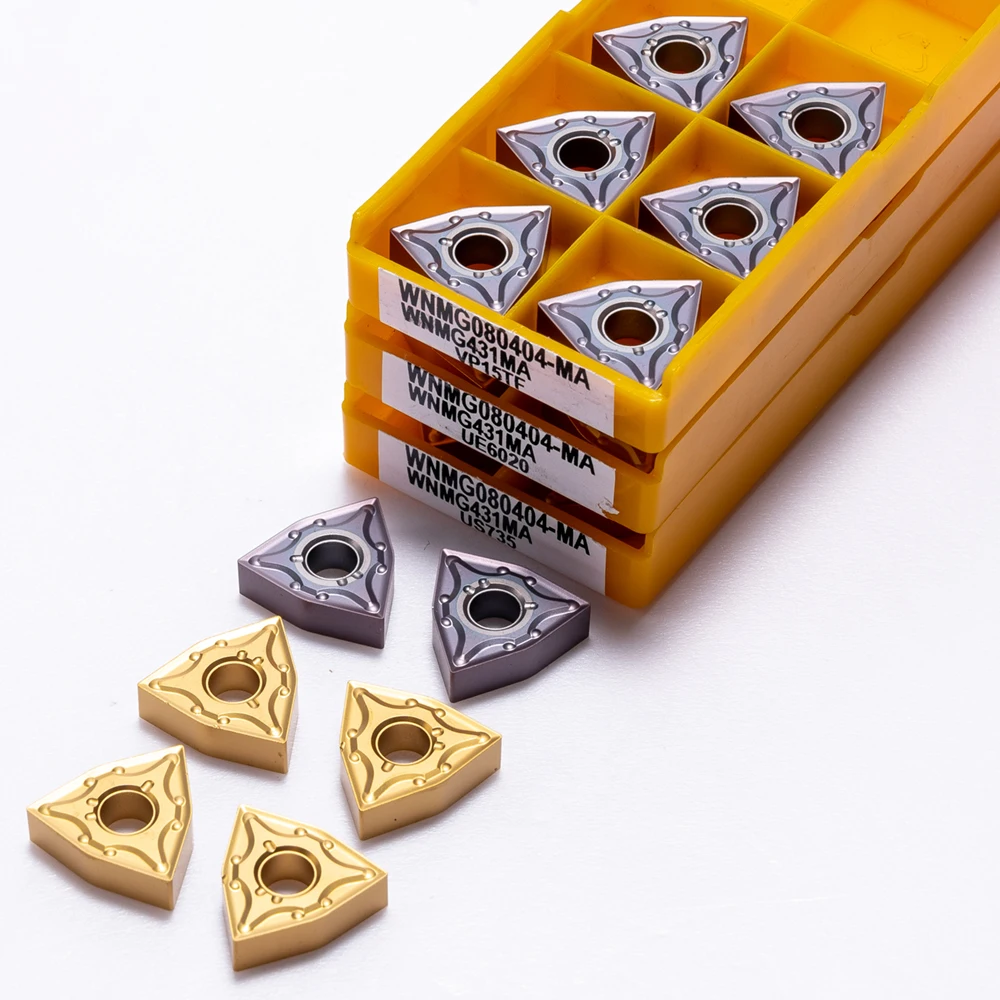 Inserts De Tournage CNC WNMG080404-MA - Lot De 10, Carbure De Tungstène - Pour Usinage Métaux