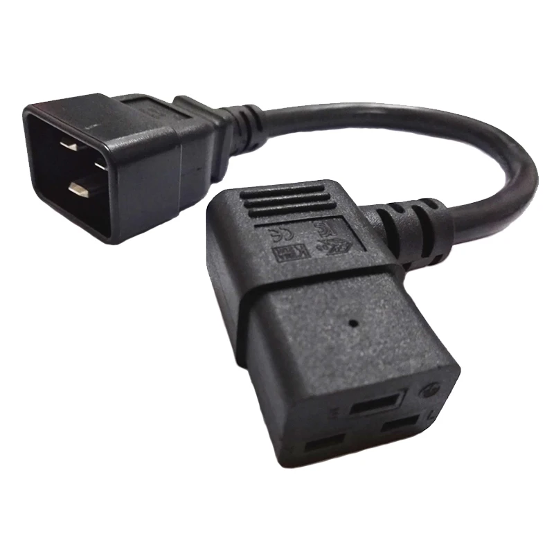 NCHTEK IEC 320 C20 Male Plug to Left Angled C19 Female Power Adapter Cable for PDU UPS 16A/ 250V/Free shipping/6PCS | Обустройство