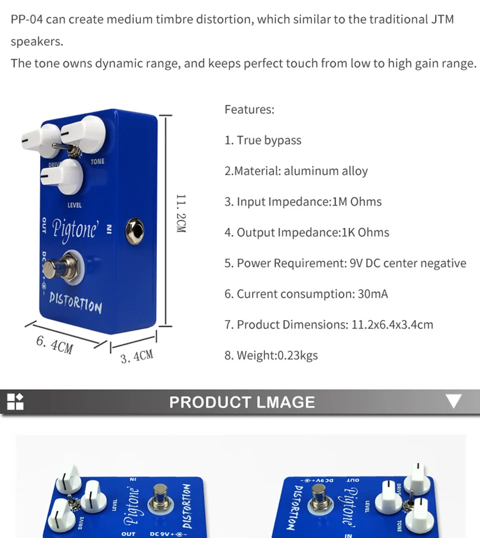 Pigtone PP-04 искажения гитары педаль эффектов Акустическая Электрогитара аксессуары эффекты Педали реальные bypas