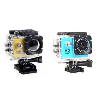 

2 Set 480P Motorcycle Dash Sports Action Video Camera Motorcycle Dvr Full Hd 30M Waterproof, Blue & Gold