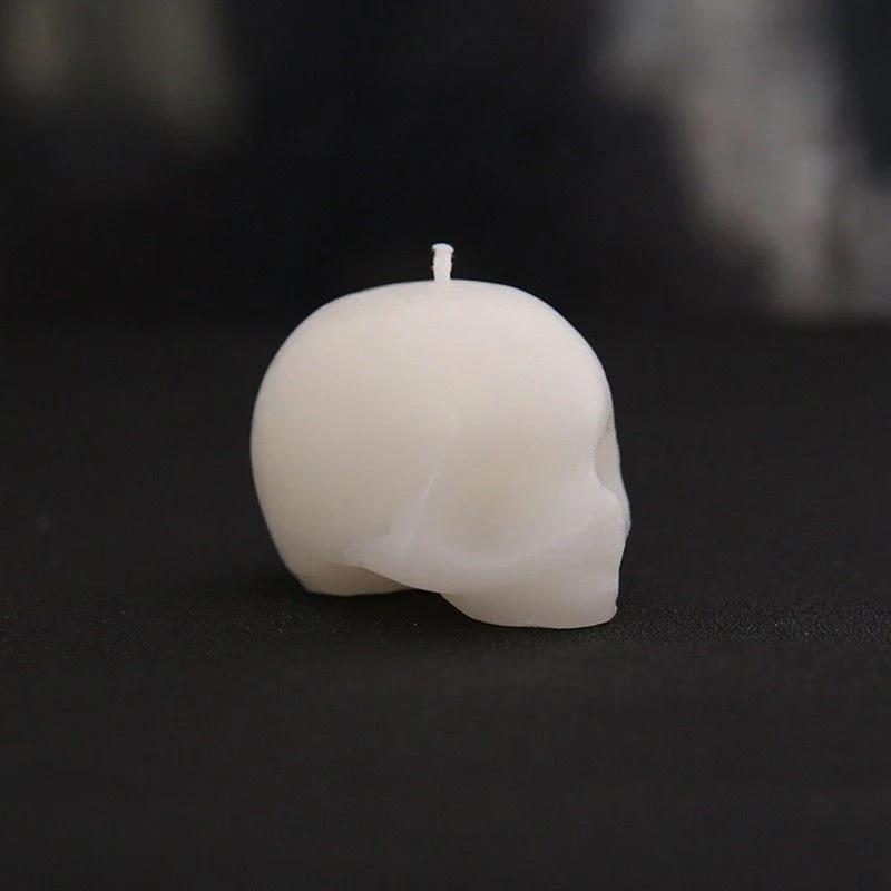 White 1 PC Red Brain Inside Skull Candle Bleeding Skull Candle Crying Candles Small Smokeless Skeleton Terror Candle - Цвет: White
