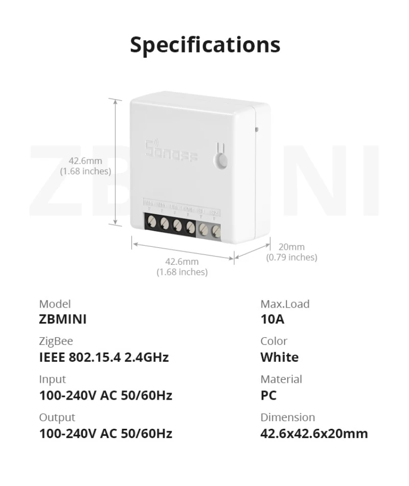 SONOFF ZBMINI Zigbee 3.0 Mini Smart Switch DIY Two Way Module eWelink APP Control ZBBridge Required Work with Aelxa Google Home