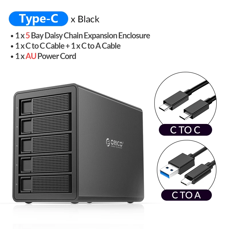 ORICO 35 Series 4 Bay HDD Docking Station 64TB With Raid 10Gbps 150W Built-in Power Hard Drive Case For 2.5 3.5 Inch Hard Drive 2.5 hdd box HDD Box Enclosures