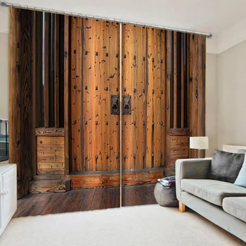 

New brown woods door curtains Thick shading soundproof windproof curtain Blackout curtain