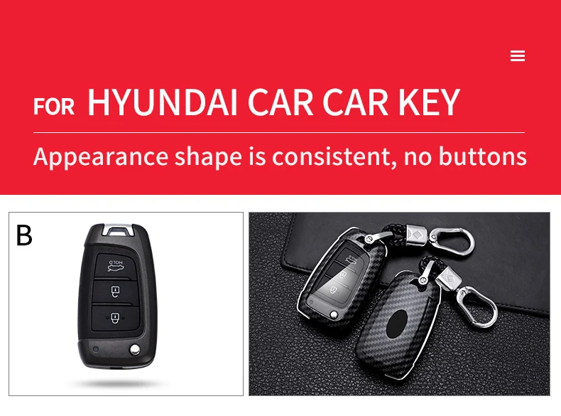 Carbon Fiber Car Smart Key Cover Case Fob For Hyundai Elantra Solaris i35 i40 Sonata Santa Fe Verna Tucson Genesis Accessories - Hdb4617fe99da4f869113140938179742B