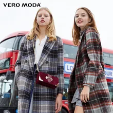 Vero Moda женское длинное шерстяное пальто в клетку с лацканами | 318327510