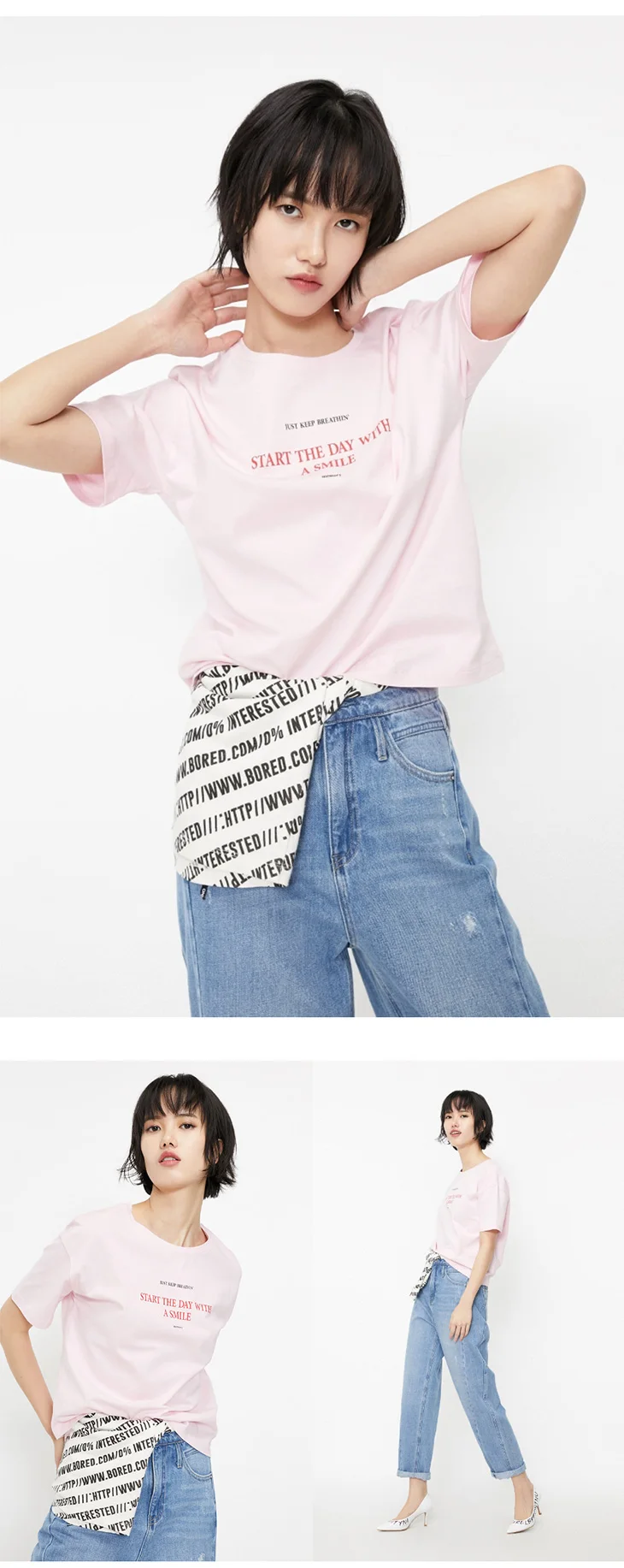 ONLY Women's Letter Print Short-sleeved T-shirt | 120101578