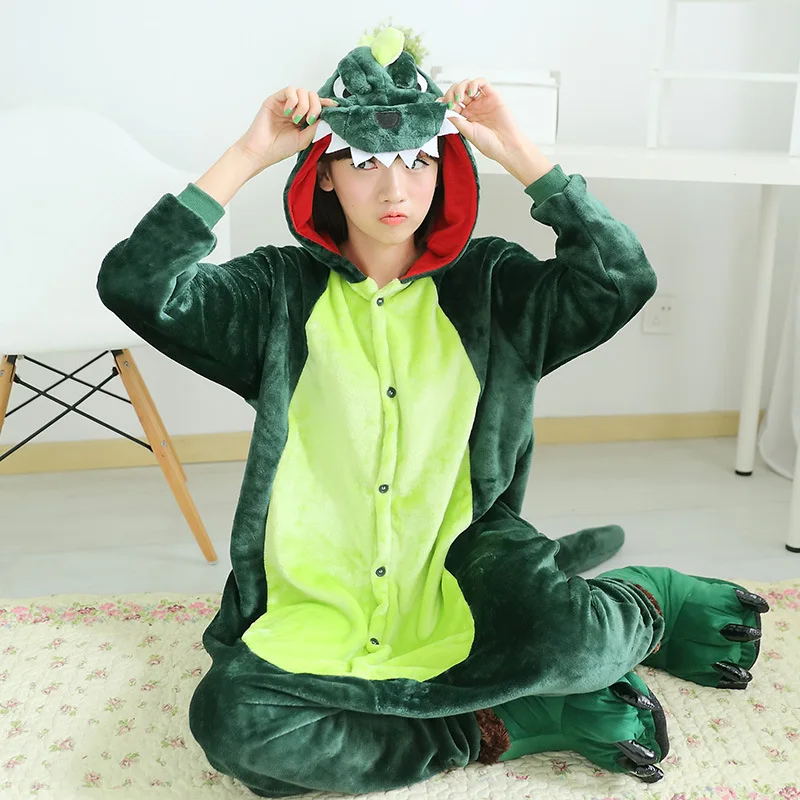 

Family animal pajamas green pink dinosaur dragon adult kid clothes kigurumi onesie couple party women pijama pyjama anime onsie