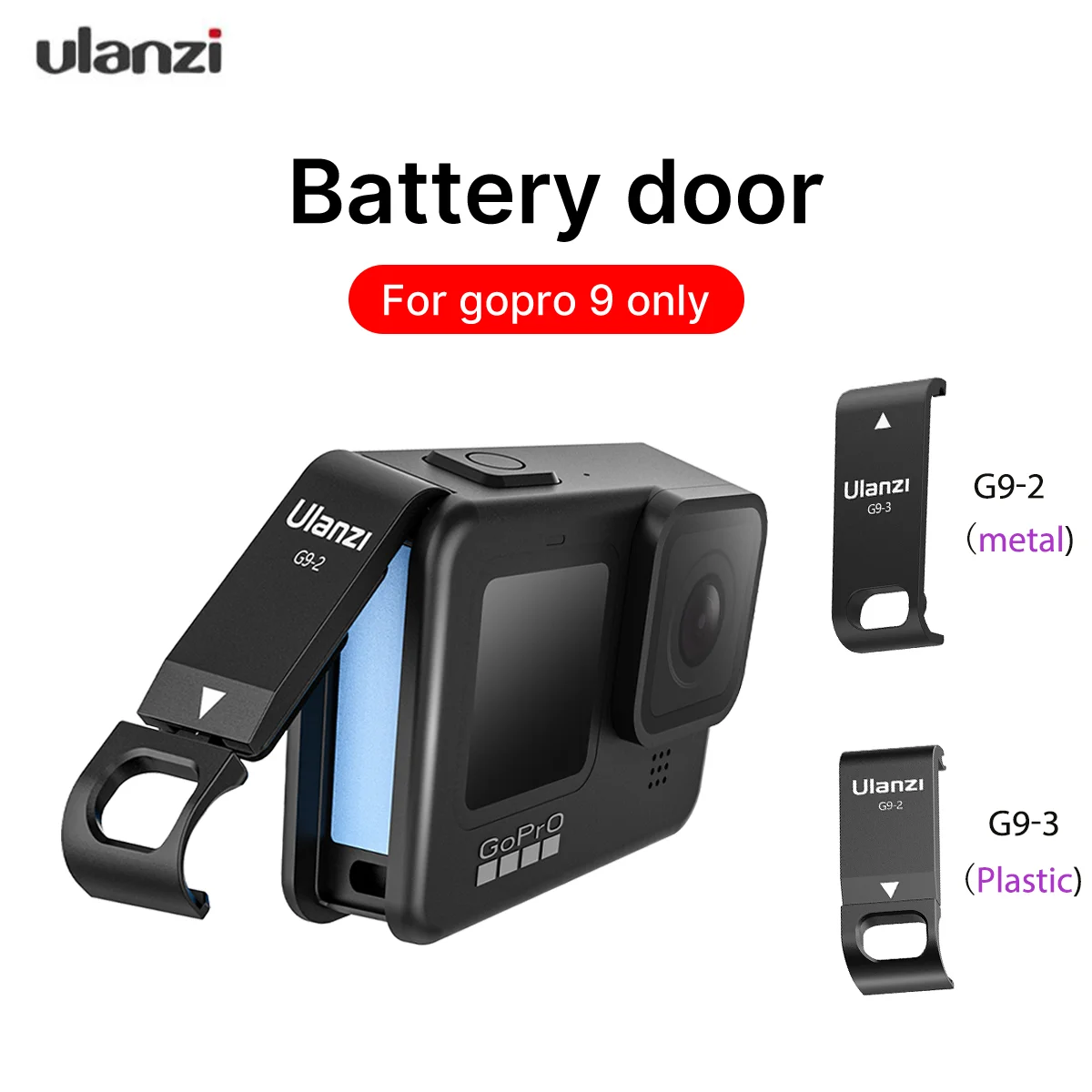 

Ulanzi Battery Lid Rechargeable Side Protective Cover for GoPro Hero 9 Sports Camera Dustproof Battery Door Housing Case Cover