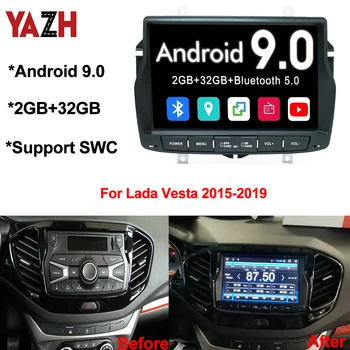 

YAZH Android Radio For Lada Vesta 2015 2016 2017 2018 Car Unit Multimedia With SWC automatic learning, door information For RU