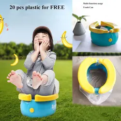 Пластиковый складной милый банан детский дорожный горшок с 20 шт. мочеприёмники маленькая урна портативный детский туалет пляж Кемпинг WC