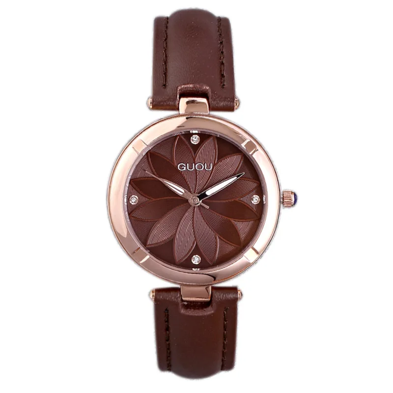

Beautiful Luxury Creative Crystal Women's Quartz Watches Simple Delicate Ladies Dress Casual Wristwatch Female Leather Watch