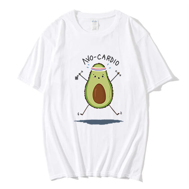 

2020 Kawaii Cartoon Avocado Short Sleeve T-shirt Women Casual Avocado Graphic Tops Female Tee Summer Women T-shirts Tops