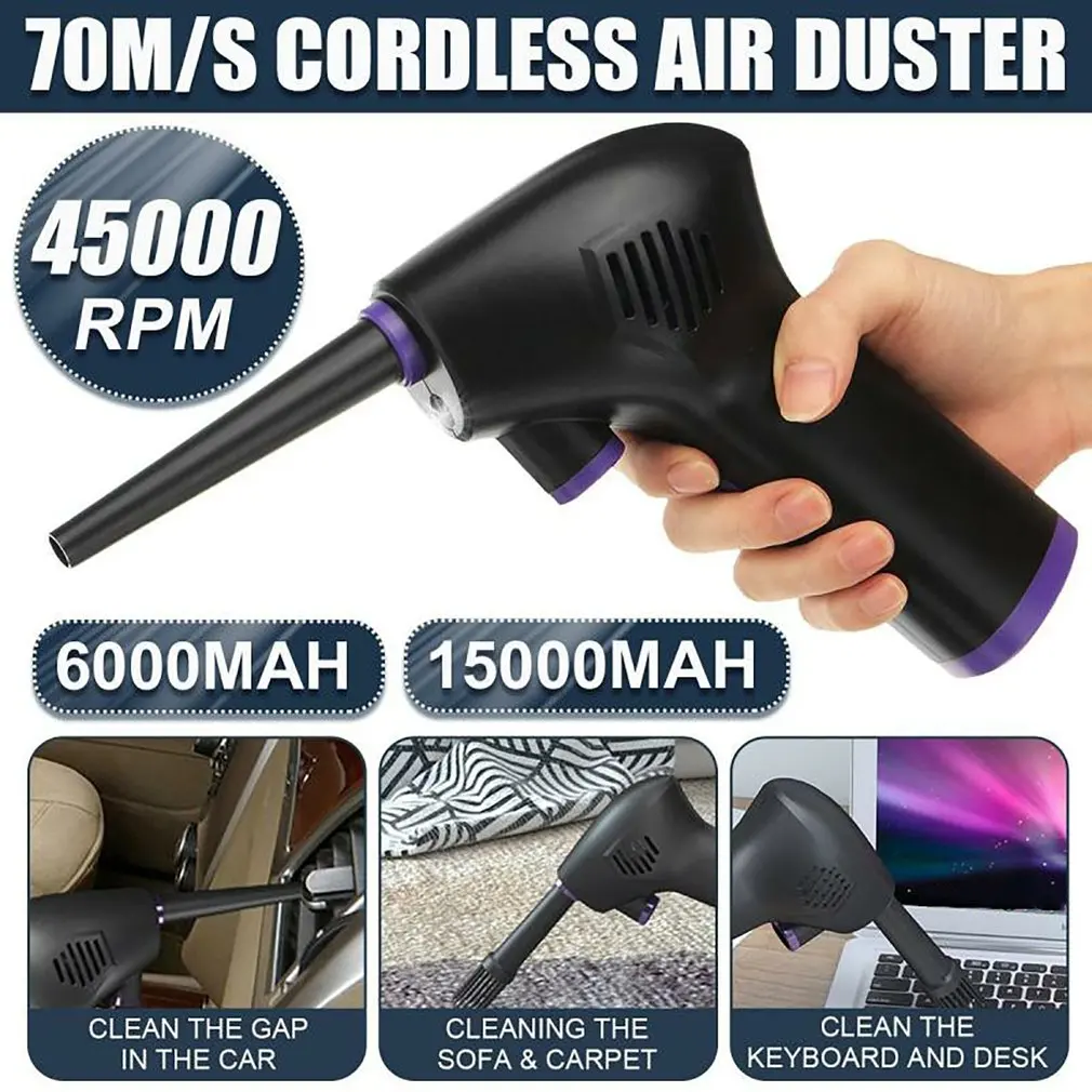 45000 Rpm Cordless Air Duster Compressed Air Blower Cleaning Tool For