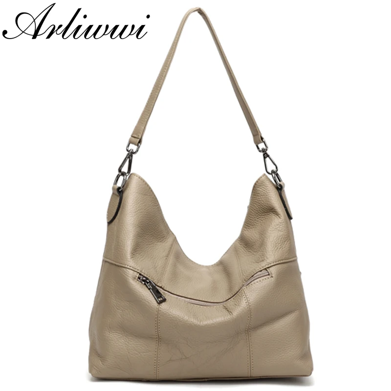  Arliwwi 100% Real Cow Leather Designer Women Shoulder Handbag Extra Soft Cowhide Genuine Leather Ba - 32976418337