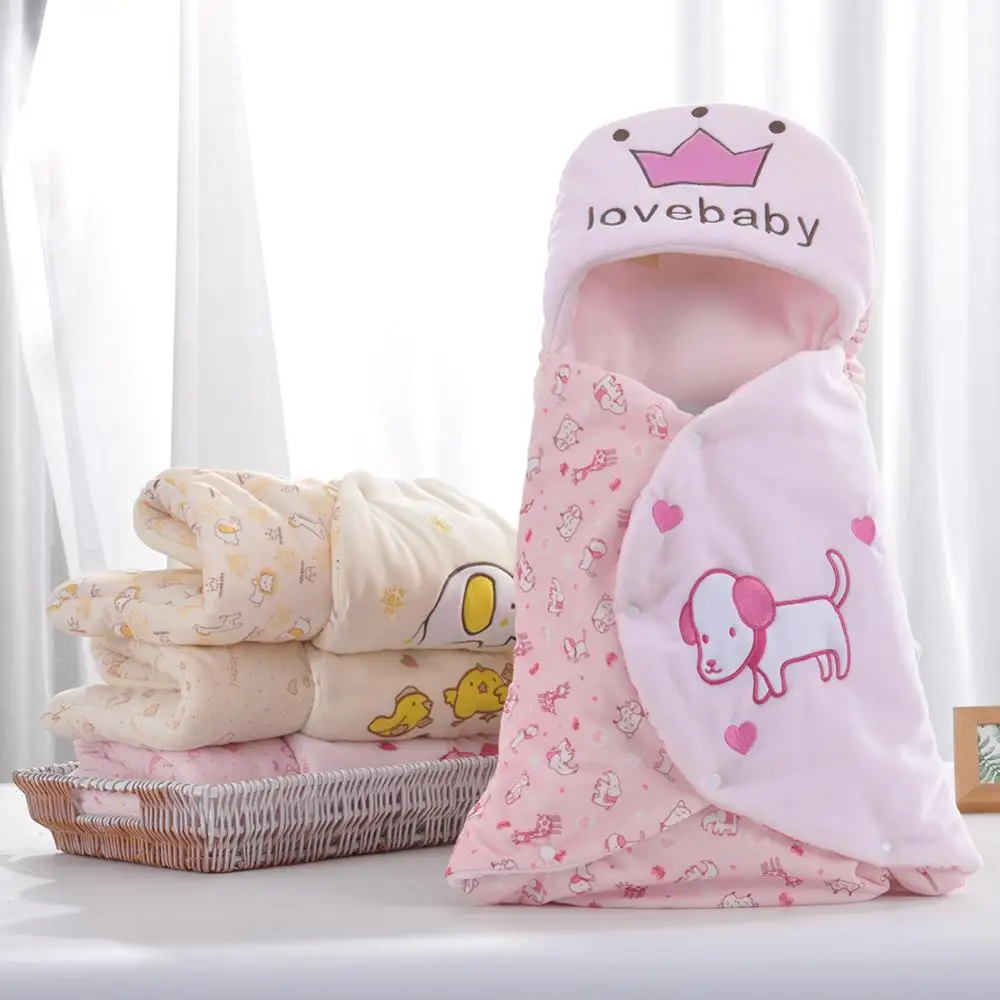 Двухслойный спальный мешок для новорожденных, конверт, зимнее теплое одеяло, милый спальный мешок для коляски