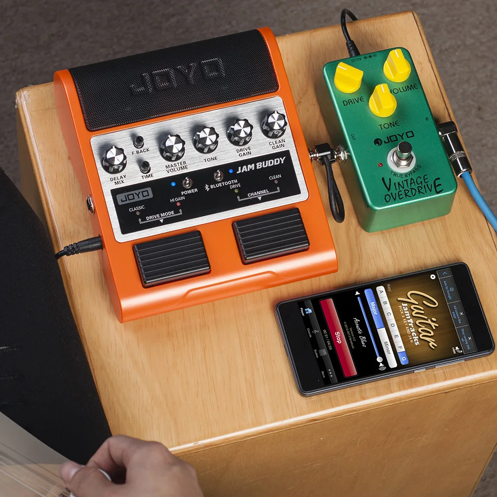 

JAM BUDDY Portable Rechargeable Dual Channel 2 * 4W Pedal Style Guitar Amplifier Amp Speaker