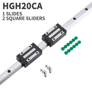 

1pc linear guide HGR20 HGH20 arbitrary length +2pc HGH20CA linear bearing slider nc parts square guide