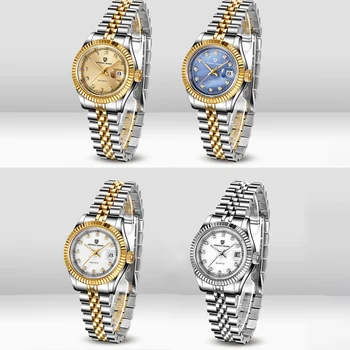 

Women Watches Quartz Wristwatch Luxury Stainless Steel Band Automatic Date Daily Waterproof Watches Gifts For Ladies Girlfriend