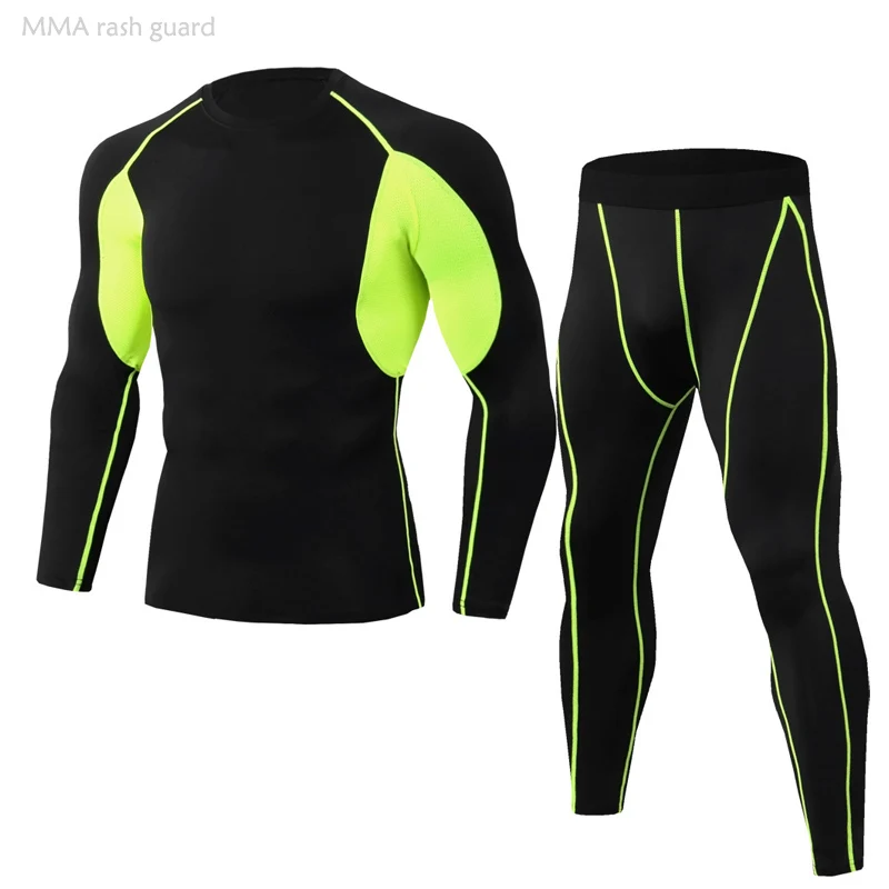Фото Осенняя мужская одежда для фитнеса цветное термобелье спортивный костюм 2