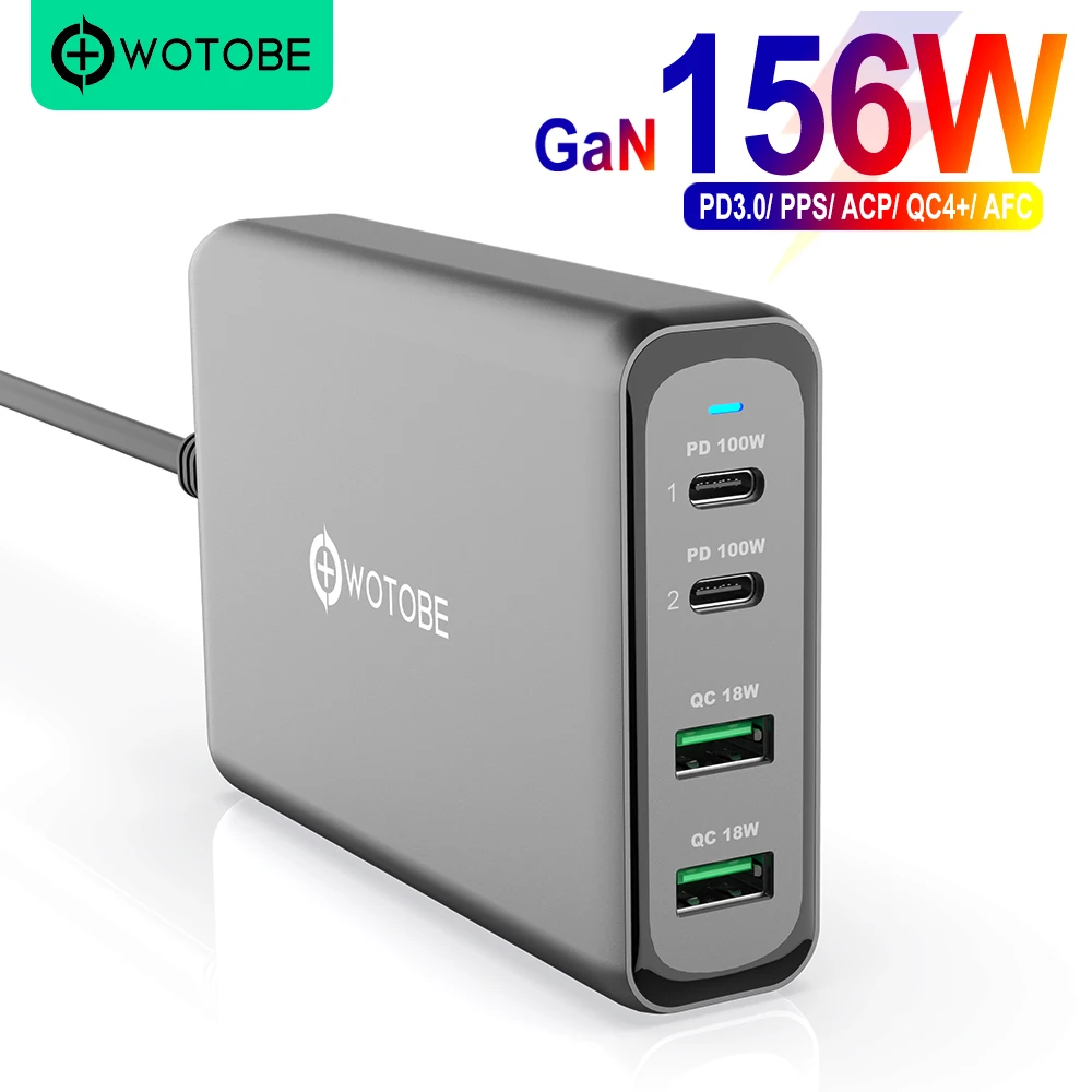 156W GaN Charging station,USB C PD100W super fast charger 2.0 PPS for Samsung Lenovo Think Pad yoga acer hp dell LG gram Laptop usb c power adapter 20w Chargers