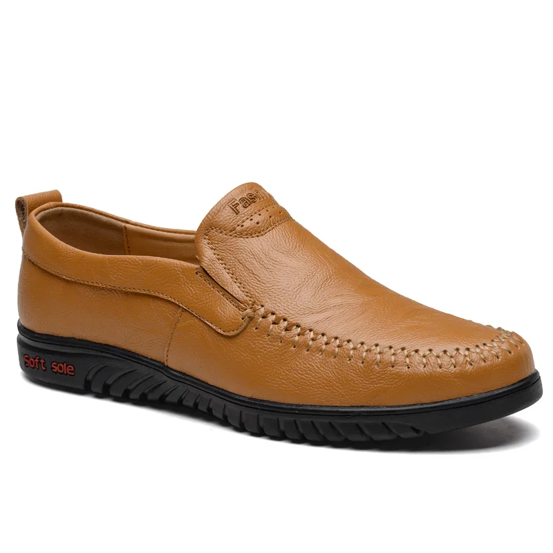 Новые Большие размеры 47 желто-коричневого цвета джентльменов, с открытым носком; повседневная обувь без шнуровки на человек для отдыха обувь дышащая кроссовки прохладная мягкая подошва Мокасины - Цвет: Yellow Brown