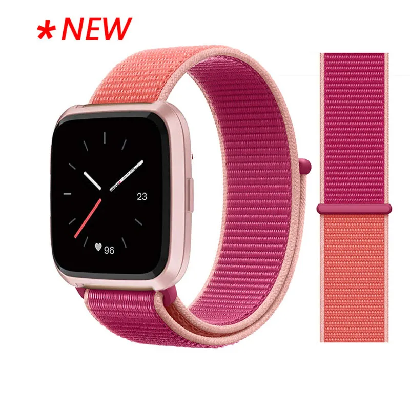 

Woven Nylon Watch Sport Strap Band For Fitbit Versa 2 Lite Replacement Breathable Wrist Loopback bracelet Watchband Canvas strap