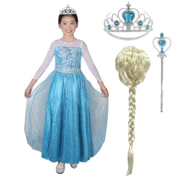 

Kids Dresses for Girls Anna Party Vestidos Fantasia Girls Clothing Elsa Cosplay Costume Snow Queen Elza Princess Dress for Girl