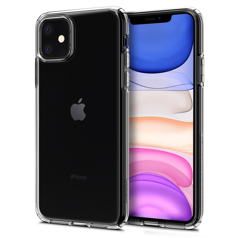 Spigen Liquid Crystal Series Гибкий, мягкий, полиуретановый легкий тонкий Противоскользящий чехол для iPhone 11