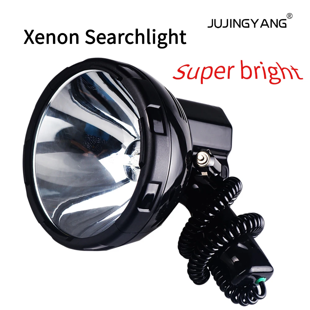 Powerful Flashlight 220W Fishing Xenon Searchlight HID Spotlight Hunting 12v Super Bright Led Torch Camping Portable Work Light