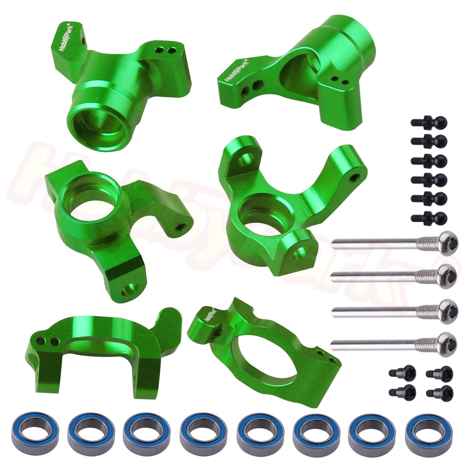 CNC Aluminum Steering & Caster Block Set For Axial SCX-10 – Upgrade Kit In Black, Gunmetal, Or Silver