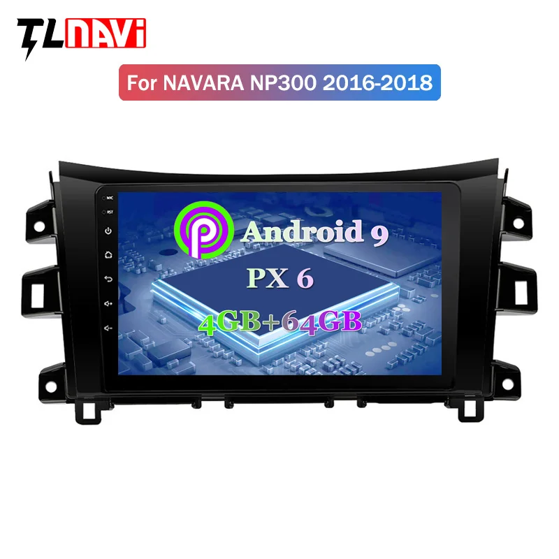 Cheap PX6 4G+64G 10.1 inch Android 9 ips screen car multimedia system For Nissan navara NP300 2016-2018 car gps radio navigation 1