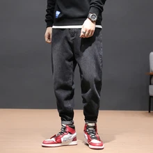 Винтаж в японском стиле мужские джинсы ретро Дизайнерские джинсовые шаровары Hombre Большие размеры 28-42 уличная мода хип хоп джинсы мужские