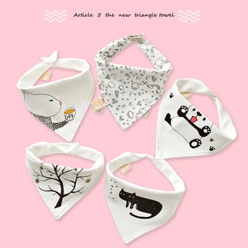 

5pcs Baby Saliva Bib Towel Cotton Double Bib Kids child Feeding Smock Infant Cloths Comfortable Safe Material And Cute Reusable