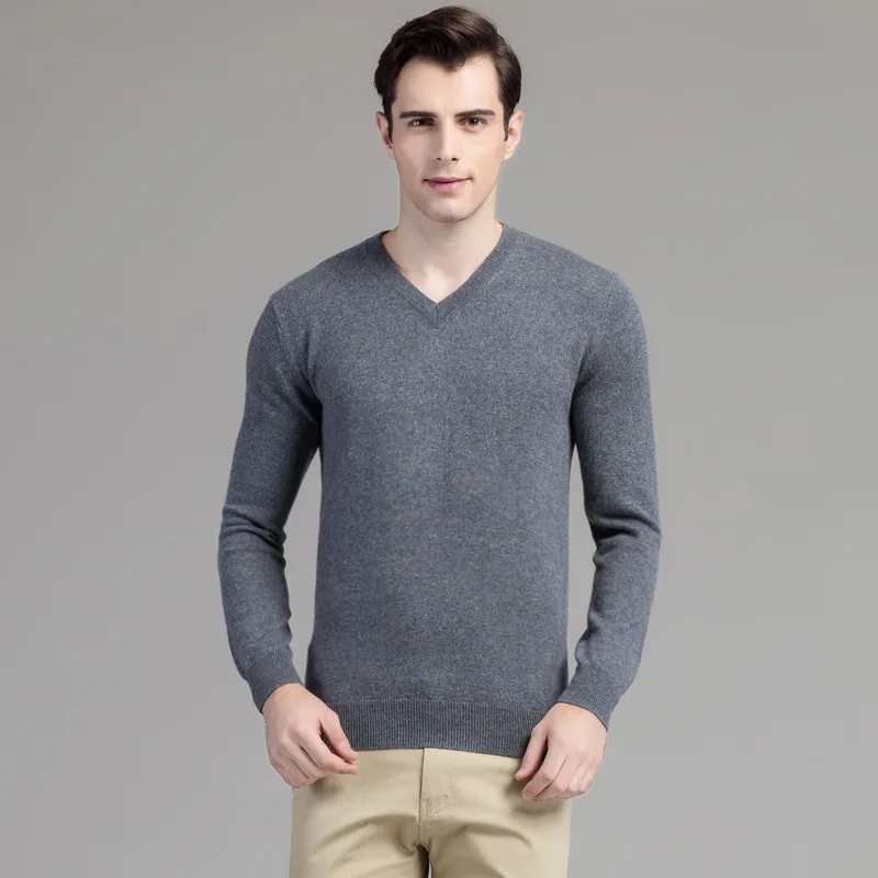 

Manufacturers Direct Selling Light Warm Textured Soft Slippery Waxy Men Mountain Cashmere Sweater Versatile Base Shirt Sweater M