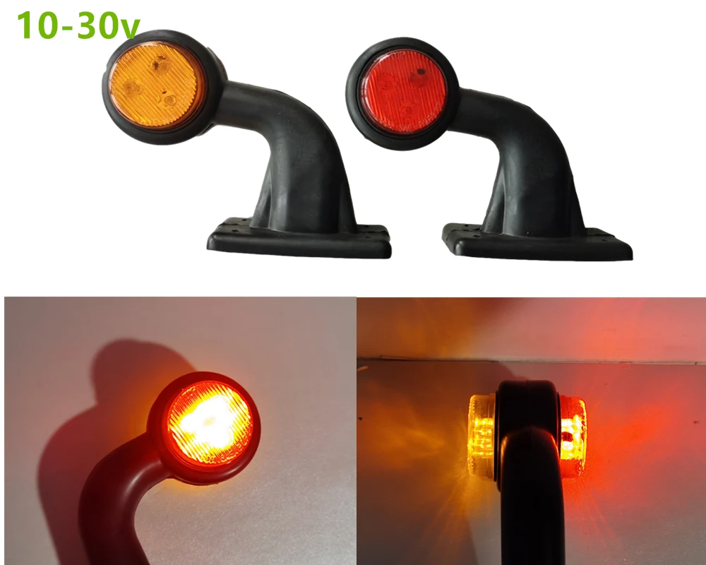 2pcs 12 LED Side Marker Indicator Light Lamp Marked For Truck Lorry Caravan Trailer 12v / 24V Red Amber | Автомобили и мотоциклы