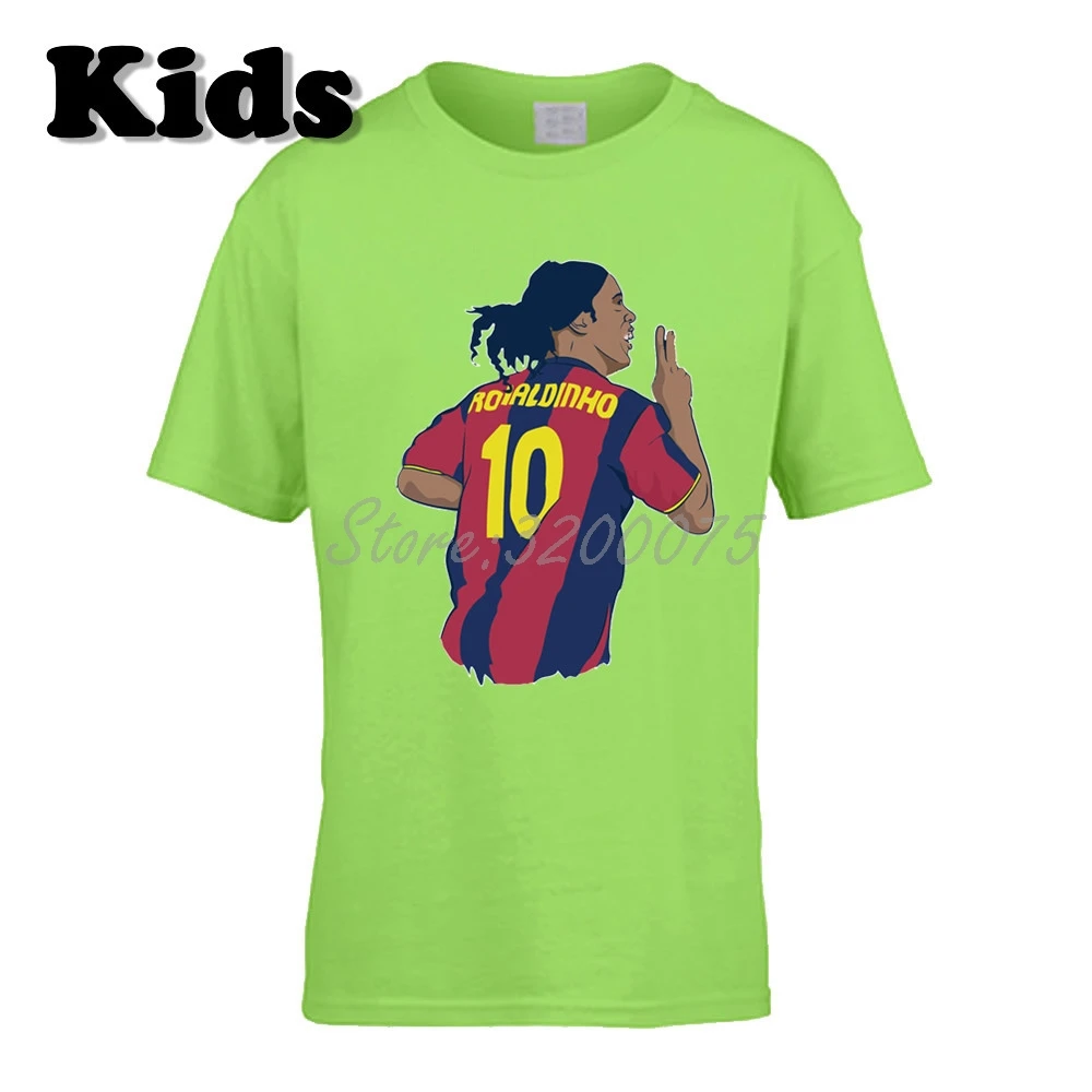 9 Детская футболка Ronaldinho 10 Ronaldo De Assis Moreira, Бразилия, Барселона, легенда, одежда, футболка для мальчиков и девочек W19032991 - Цвет: 9