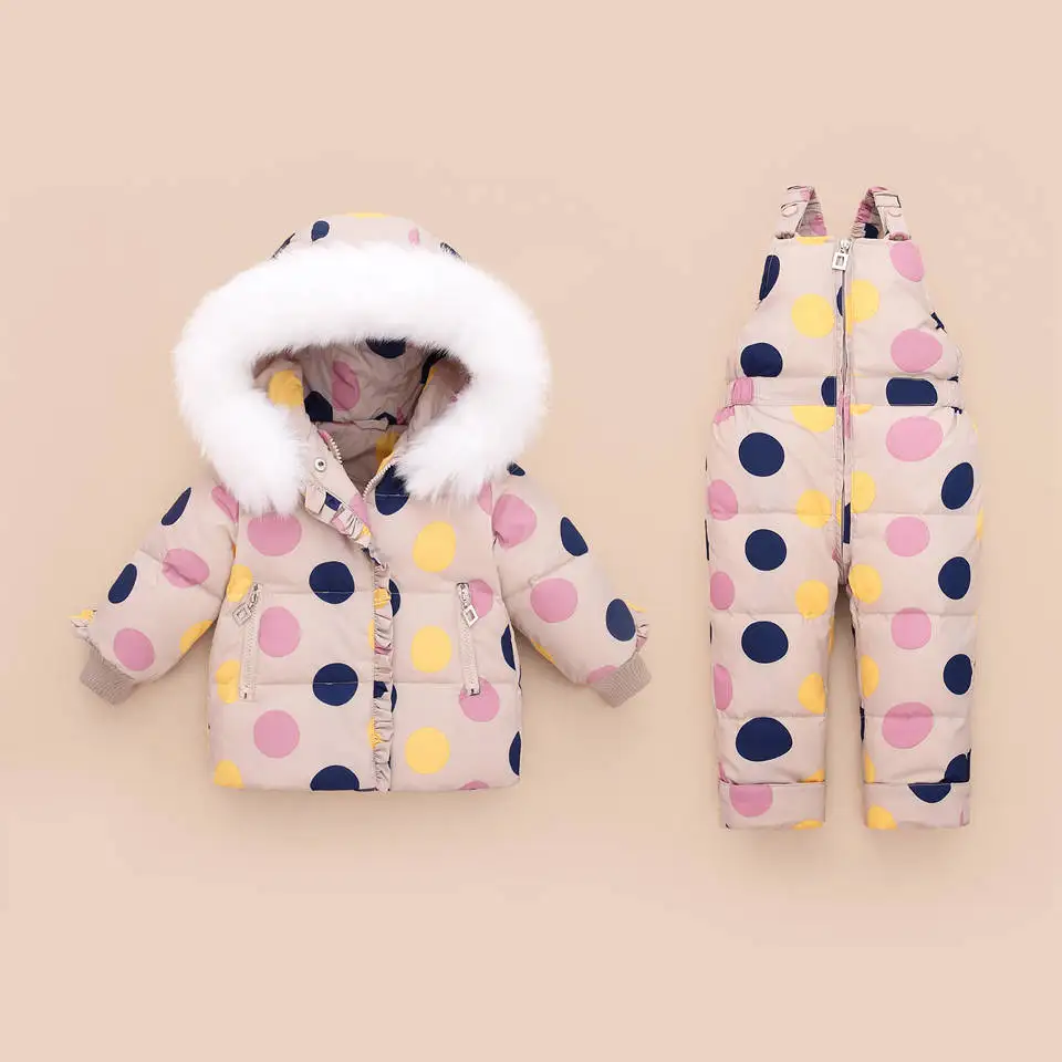 Children Winter Clothes Set Duck Down Jacket Baby Ski Wear Girls Infant Kids Parka Snowsuit Warm Toddler Winter Coat+ Jumpsuit